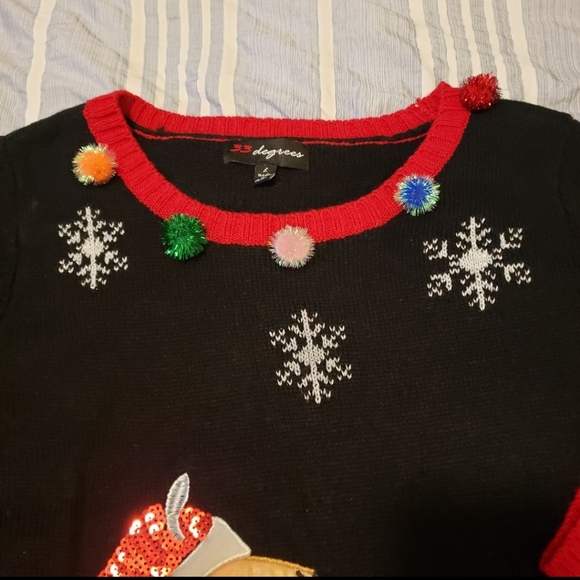 Vintage Large Ugly Lama Christmas Sweater Dress by 33 Degrees - Picture 5 of 11